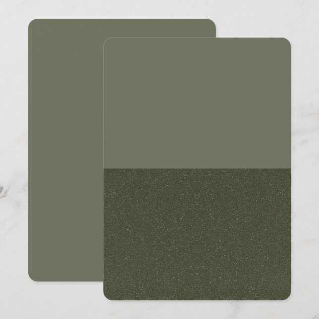 Moss Vert Deux Tons Enregistrer La Carte Date - Pe (Devant / Derrière)