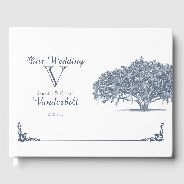 Mossy Oak Tree in Blue Mariage Livre d'or (Recto)