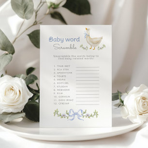 Mot bébé Scramble Blue Goose baby shower jeu
