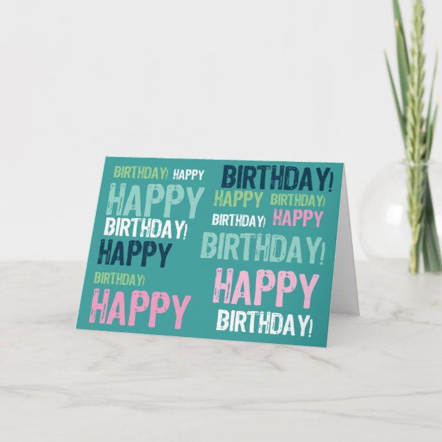 Mot coloré amusant Carte d'anniversaire (Devant)