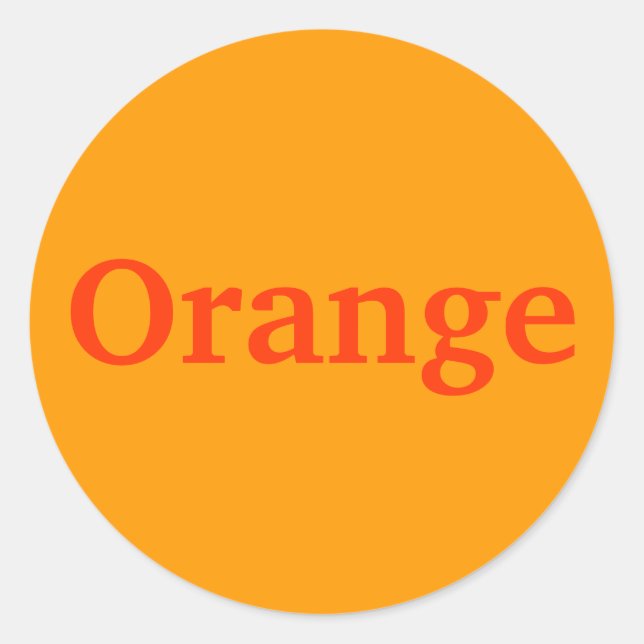 Mot couleur orange sur Stickers orange clair (Devant)