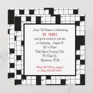 mot croisé puzzle anniversaire invitation