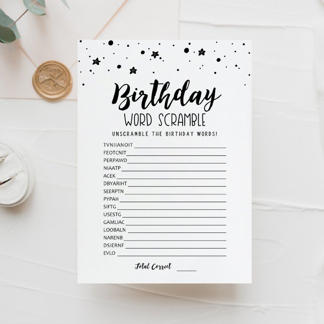 Mot d'anniversaire avec Réponses jeu Carte (Créateur téléchargé)