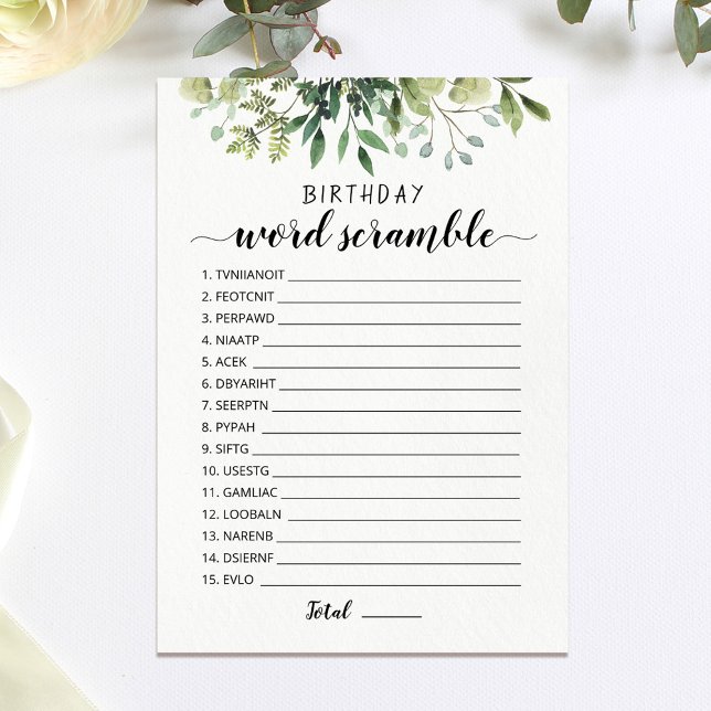 Mot d'anniversaire avec Réponses jeu Carte (Créateur téléchargé)