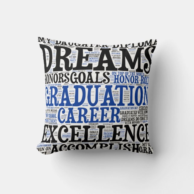 Mot de graduation Nuage Jeter Oreiller (Recto)