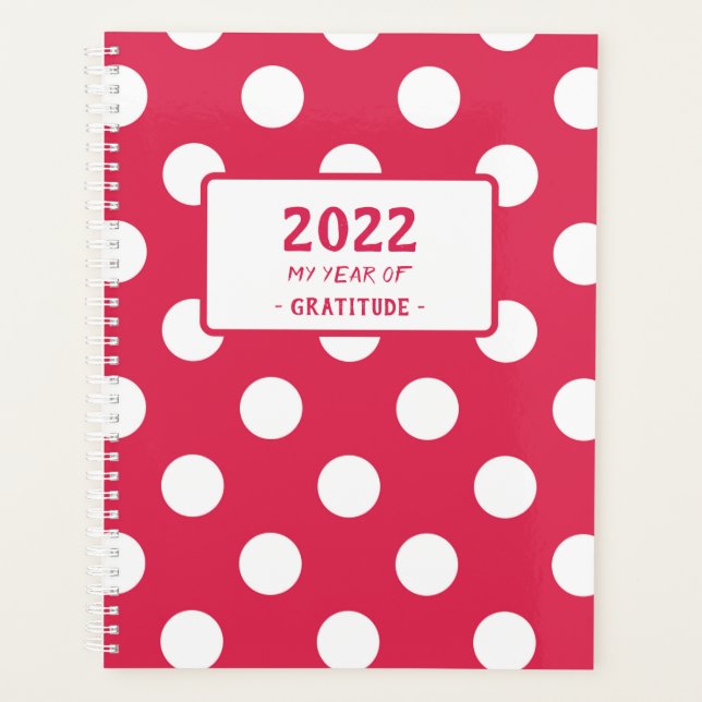 Mot de l'année Red Polka Dot Planner (Devant)