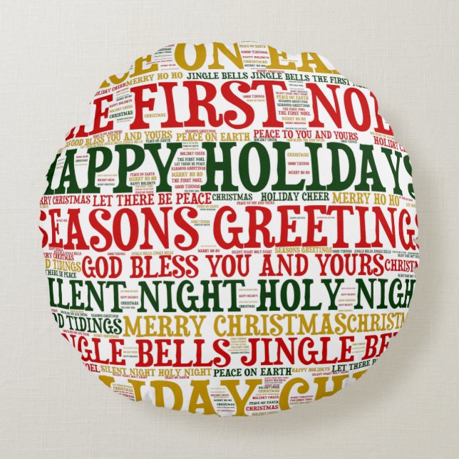 Mot de Noël Art Cloud COUSSIN 2 RONDS (Devant)