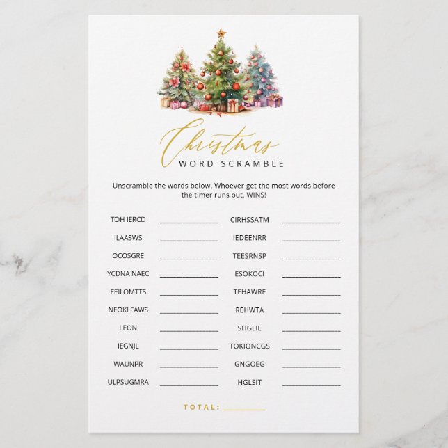 Mot de Noël Mot-baguette Mot de recherche Jeux de  (Devant)