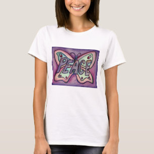 Mot de Paix Papillon violet T-shirts d'Art Personn