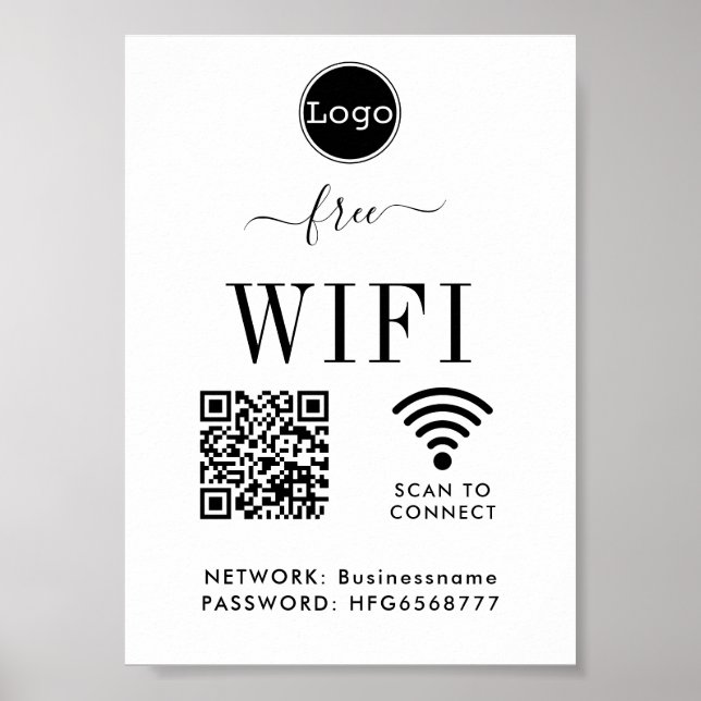 Mot de passe réseau WIFI QR Code Poster (Devant)
