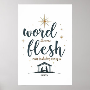 Mot Devenu Flesh Poster de Noël Mur Art