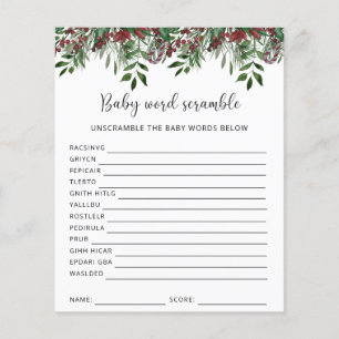 Mot d'hiver Bébé Jeu Baby shower