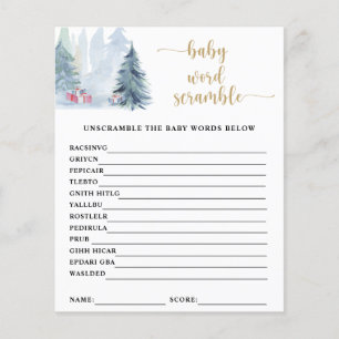 Mot d'hiver Bébé Jeu Baby shower