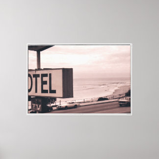 Motel au bord de la mer Toile encadrée vintage côt