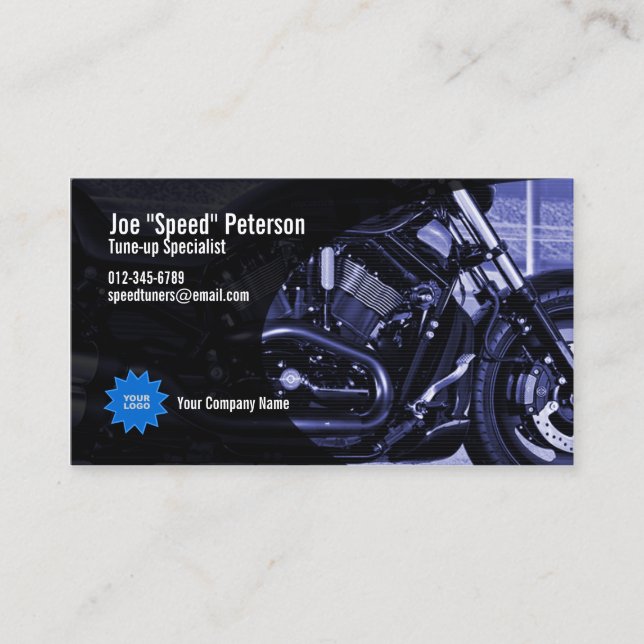 Moteur Blue Motorbike Service Carte de visite (Devant)