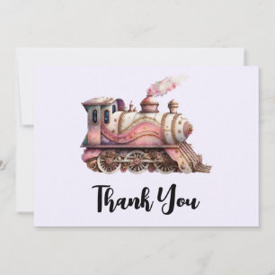 Moteur de train rose Vintage Steampunk Merci