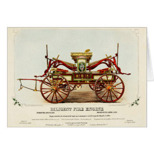 Moteur d'incendie vintage diligent, 1852, Carte re