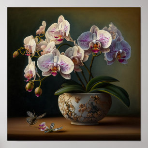 Moth Orchid Flowers Art Print Poster