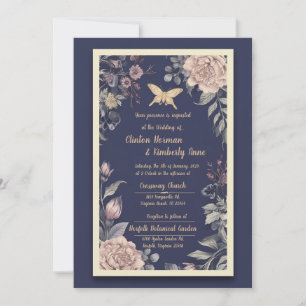 Moth, Rose et chardon Faire-part de mariage II