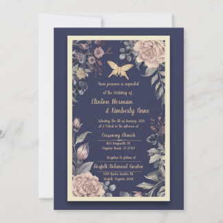 Moth, Rose et chardon Faire-part de mariage II