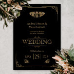 Moth victorienne Élégante Faire-part de mariage go<br><div class="desc">Faites de votre mariage non traditionnel spécial avec des invitations de mariage gothique personnalisables. Parfait pour un mariage d'Halloween ou un mariage d'Halloween, ce design mystique avec des symboles de papillon de nuit laissera vos invités sans voix. Si vous êtes un couple qui aime les tatouages, l'esthétique mariage rock and...</div>