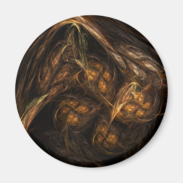 Mother Earth Abstract Art Round Magnet (Devant)