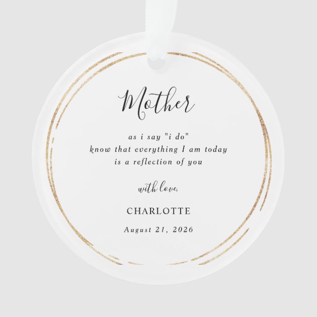 Mother/Mum Of The Bride Keepsake Ornament (devant)