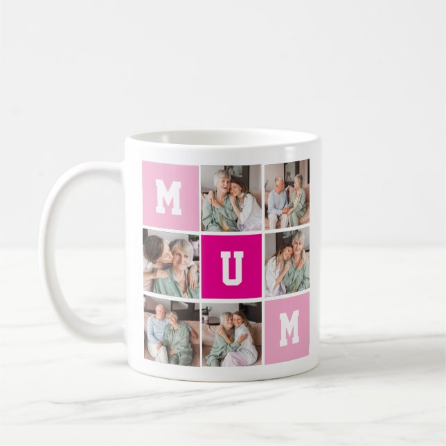 Mother’s Day Personalized Photo Collage Mug (Gauche)