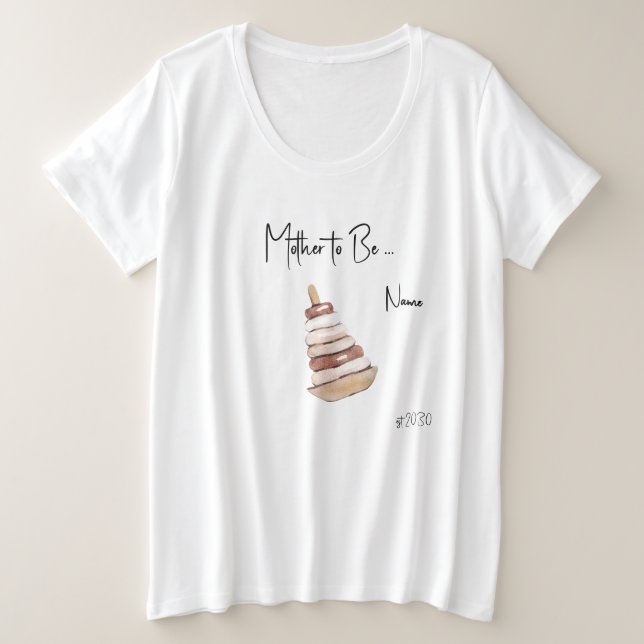 Mother-to-Be Boho Baby Shower Plus Size T-Shirt (Design devant)