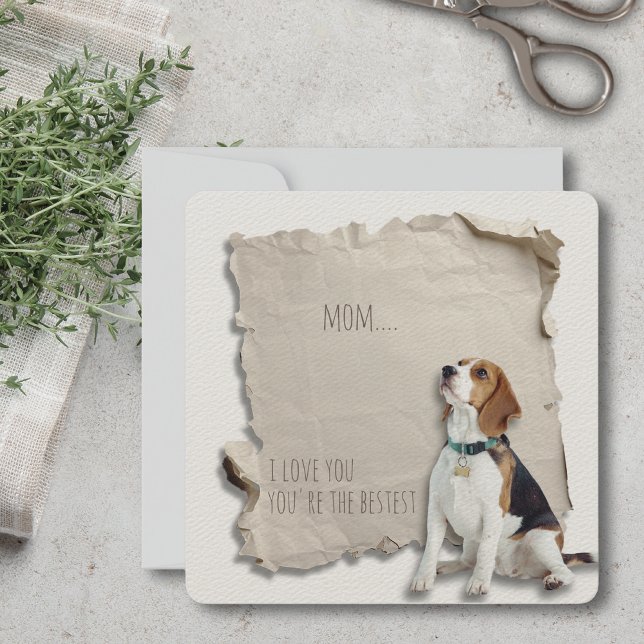 Mothers Day Chien Maman Carte Beagle personnalisée (Mothers Day is a great time to show mom how special she is, but any day is a day to say I love you!)