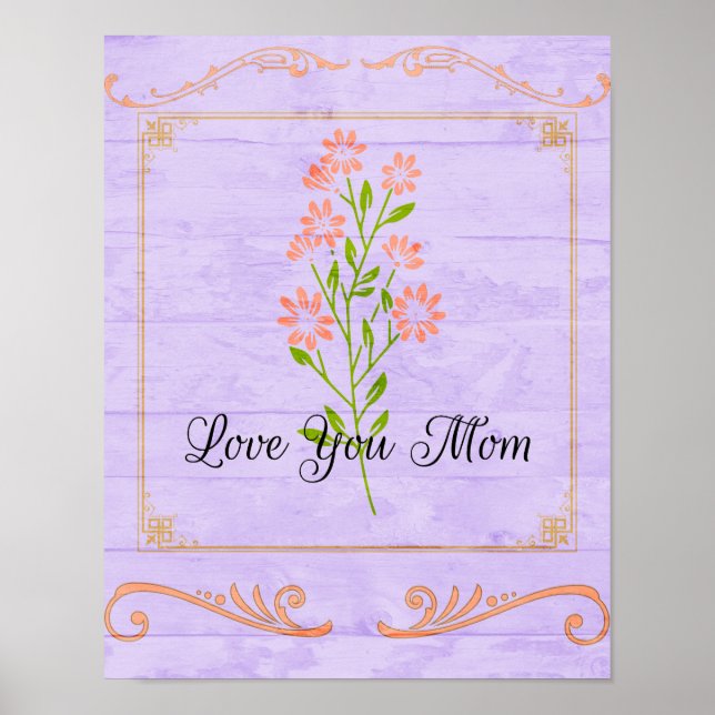 Mother's Day Love You Mom Poster  (Devant)