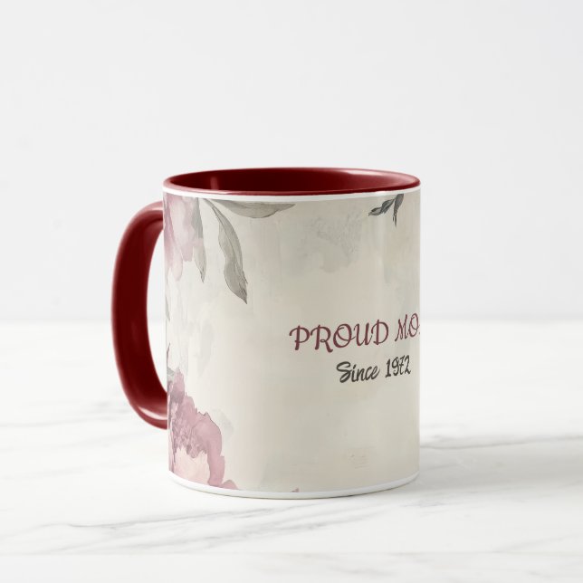 Mother's Day Mug Text "MOM" "Since 1972" (Devant gauche)