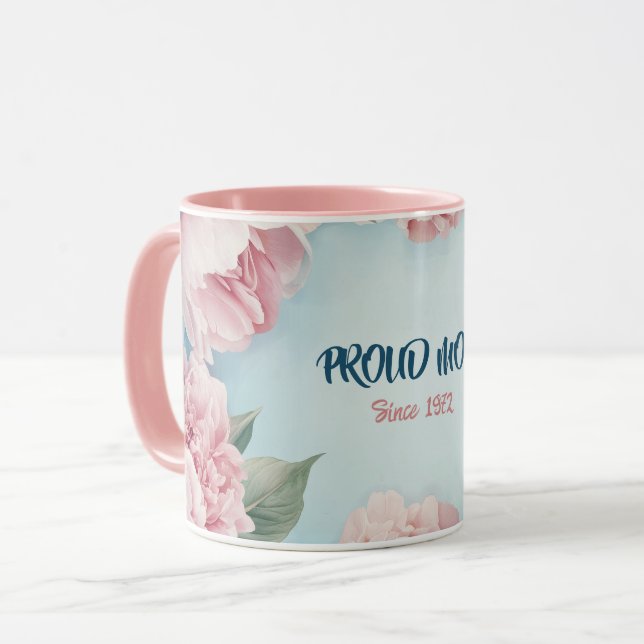 Mother's Day Mug Text "MOM" "Since 1972" (Devant gauche)