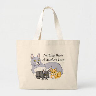 Mothers Love Cat and Kittens Jumbo Tote Bag