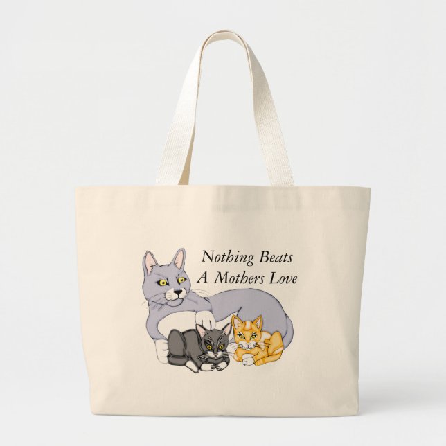 Mothers Love Cat and Kittens Jumbo Tote Bag (Devant)