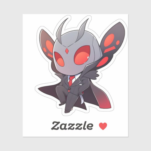 Mothman dans un Sticker en costume (Feuille)