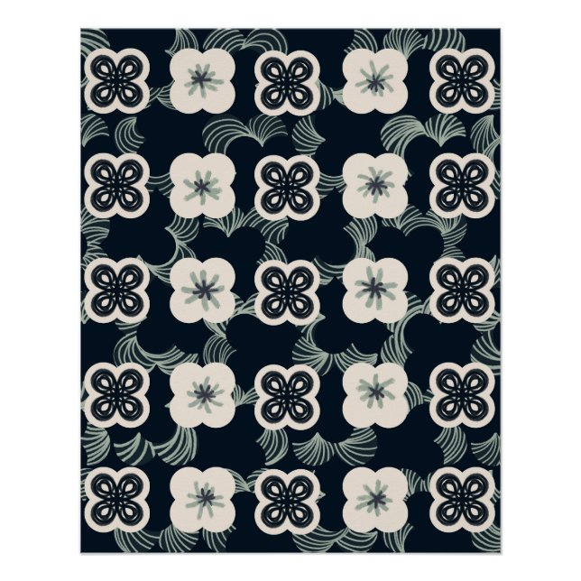 motif_5_flower_1 affiche brillante (Devant)