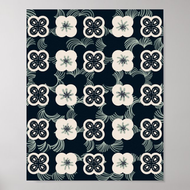 motif_5_flower_1 affiche mat (Devant)