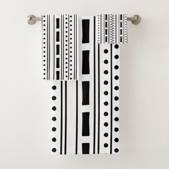 Motif à bande noir et blanc moderne Boho (En situation)