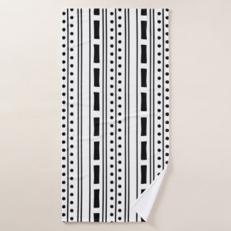 Motif à bande noir et blanc moderne Boho 