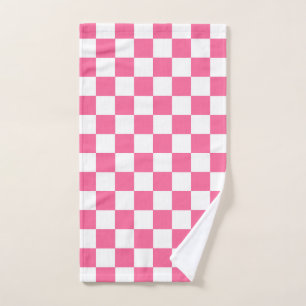 Motif à carreaux à damier rose et blanc