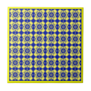 Motif à carreaux Argyle bleu jaune