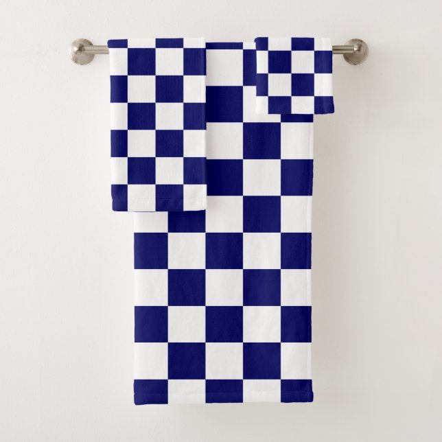 Motif à carreaux bleu marine et blanc (En situation)