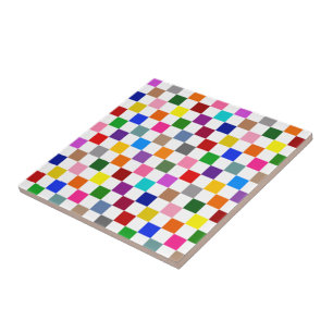 Motif à carreaux coloré blanc 