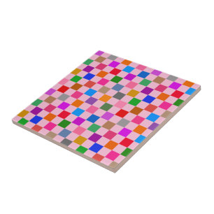 Motif à carreaux coloré rose