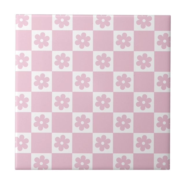Motif à carreaux de fleurs roses (Devant)