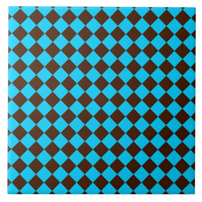 Motif à carreaux diamant bleu marron (Devant)