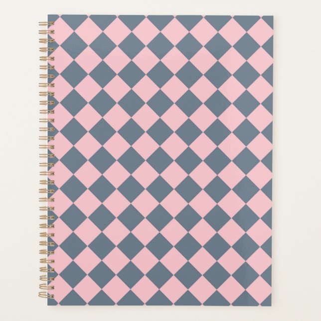 Motif à carreaux diamant gris rose  (Devant)