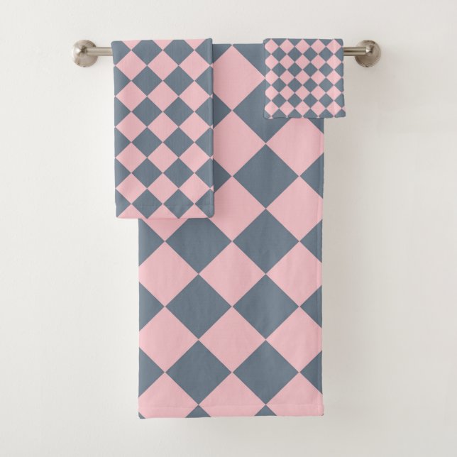 Motif à carreaux diamant gris rose  (En situation)