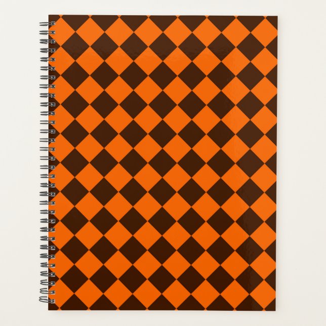 Motif à carreaux diamant marron orange (Devant)